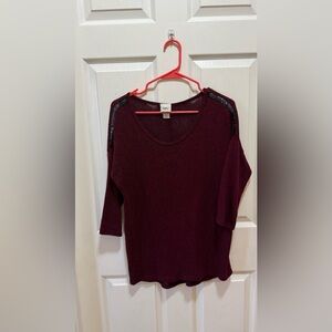 Daytrip Women’s Maroon Knit Beaded Top
